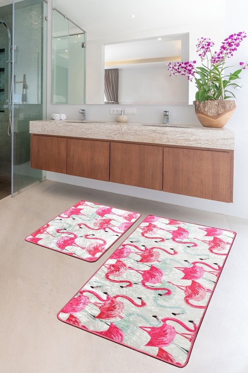 Set 2 covorase de baie Vogel, Chilai, 50x60 cm/60x100 cm, multicolor - imagine 5